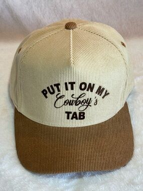 C.C Two-Tone Corduroy Cap - Beige and Brown